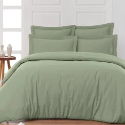 Sensei Maison Drap housse en percale de coton bonnet 30 cm Sauge 90x190 cm SOFT PERCALE Best