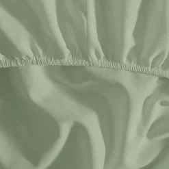 Sensei Maison Drap housse en percale de coton bonnet 30 cm Sauge 90x190 cm SOFT PERCALE Best