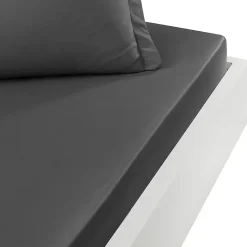 Sensei Maison Drap housse en percale de coton bonnet 30 cm Anthracite 140x190 cm SOFT PERCALE