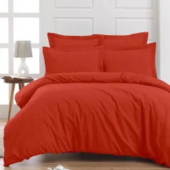 Sensei Maison Drap housse en percale de coton bonnet 30 cm Terracota 160x200 cm SOFT PERCALE