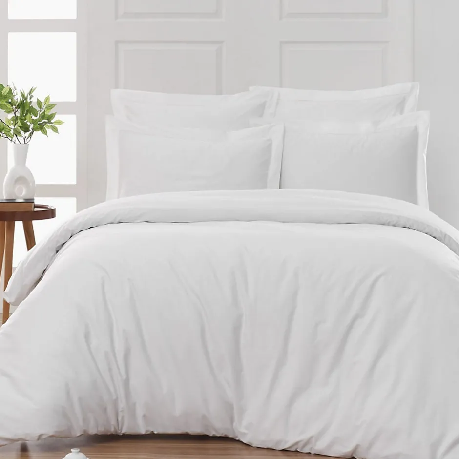 Sensei Maison Drap housse en percale de coton bonnet 30 cm Blanc 140x200 cm SOFT PERCALE