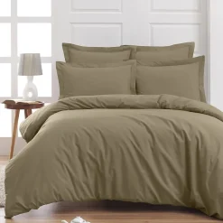Sensei Maison Drap housse en percale de coton bonnet 30 cm Taupe 120x190 cm SOFT PERCALE New