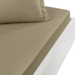 Sensei Maison Drap housse en percale de coton bonnet 30 cm Taupe 120x190 cm SOFT PERCALE New