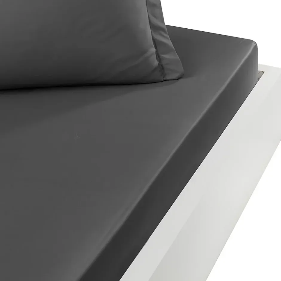 Sensei Maison Drap housse en percale de coton bonnet 30 cm Anthracite 80x200 cm SOFT PERCALE