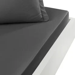 Sensei Maison Drap housse en percale de coton bonnet 30 cm Anthracite 90x190 cm SOFT PERCALE