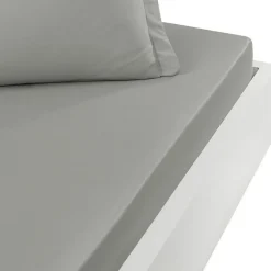 Sensei Maison Drap housse en percale de coton bonnet 30 cm Gris Perle 140x190 cm SOFT PERCALE