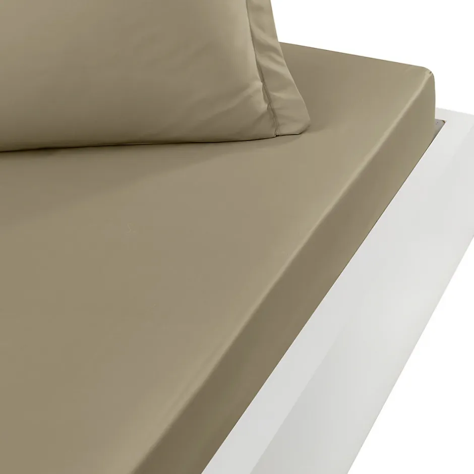 Sensei Maison Drap housse en percale de coton pour lit articulé Taupe 180x200 cm SOFT PERCALE Hot
