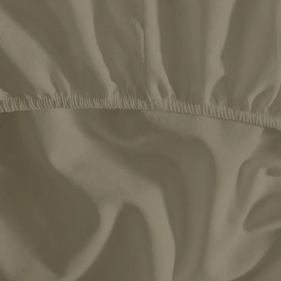 Sensei Maison Drap housse en percale de coton pour lit articulé Taupe 180x200 cm SOFT PERCALE Hot