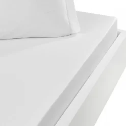 Sensei Maison Drap housse en percale de coton bonnet 30 cm Blanc 200x200 cm SOFT PERCALE