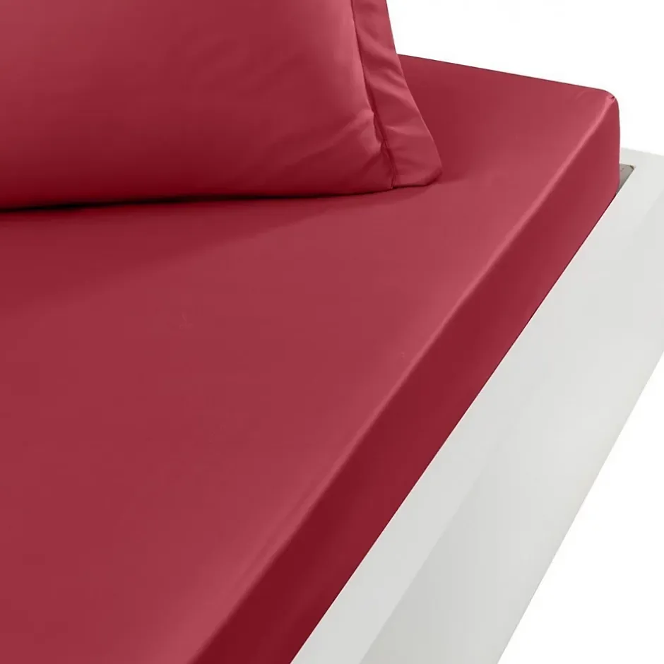 Sensei Maison Drap housse en percale de coton bonnet 30 cm Cardinal 140x190 cm SOFT PERCALE Best
