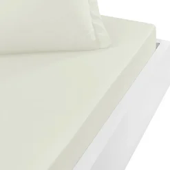 Sensei Maison Drap housse en percale de coton bonnet 30 cm Ecru 200x200 cm SOFT PERCALE