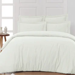 Sensei Maison Drap housse en percale de coton bonnet 30 cm Ecru 200x200 cm SOFT PERCALE