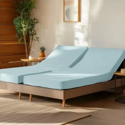 Sensei Maison Drap housse en percale de coton pour lit articulé Nuage 160x200 cm SOFT PERCALE