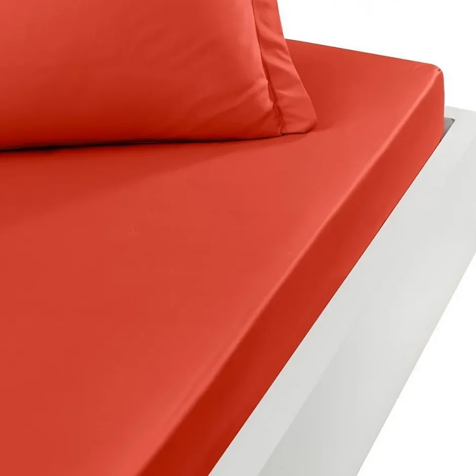Sensei Maison Drap housse en percale de coton bonnet 30 cm Terracota 200x200 cm SOFT PERCALE Discount