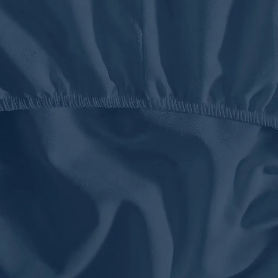 Sensei Maison Drap housse en percale de coton pour lit articulé Indigo 180x200 cm SOFT PERCALE New
