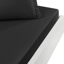 Sensei Maison Drap housse en percale de coton pour lit articulé Anthracite 140x190 cm SOFT PERCALE Discount
