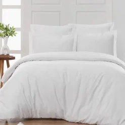 Sensei Maison Drap housse en percale de coton bonnet 30 cm Blanc 90x200 cm SOFT PERCALE