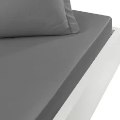 Sensei Maison Drap housse en percale de coton bonnet 30 cm Galet 200x200 cm SOFT PERCALE