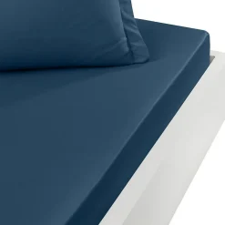 Sensei Maison Drap housse en percale de coton bonnet 30 cm Indigo 140x190 cm SOFT PERCALE Hot