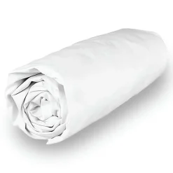 Soleil D'Ocre Drap housse en polycoton 160x200 cm PERCALE blanc, par