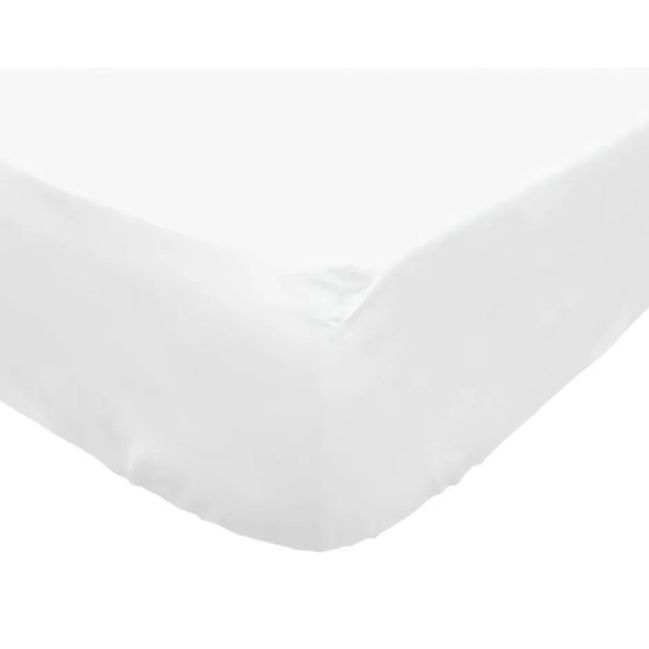 Soleil D'Ocre Drap housse en polycoton 160x200 cm PERCALE blanc, par