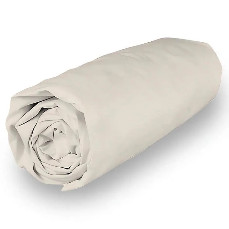 Soleil D'Ocre Drap housse en polycoton 160x200 cm PERCALE lin, par Hot