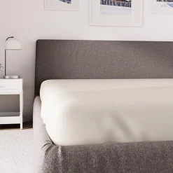 Soleil D'Ocre Drap housse en polycoton 140x200 cm PERCALE lin, par