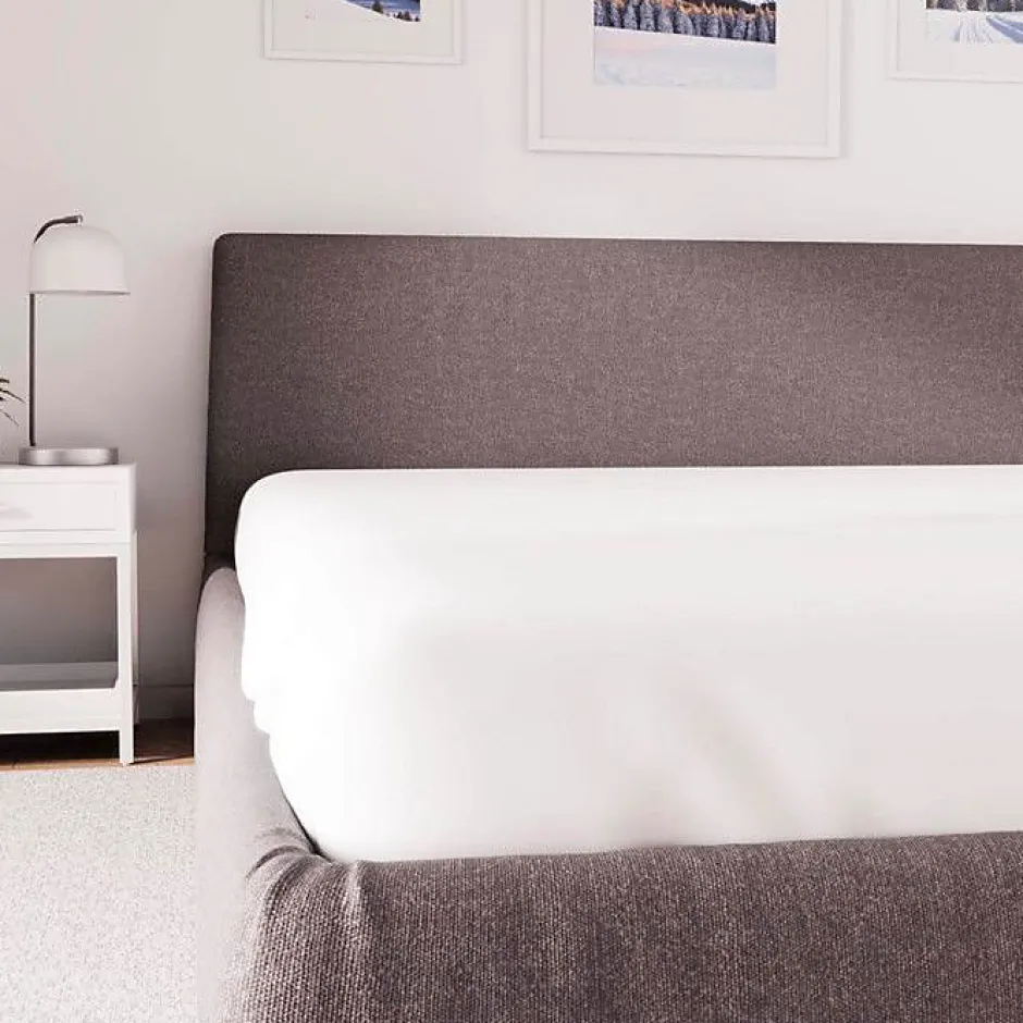 Soleil D'Ocre Drap housse en polycoton 90x200 cm PERCALE blanc, par