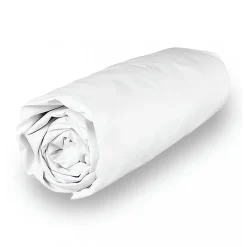 Soleil D'Ocre Drap housse en polycoton 180x200 cm PERCALE blanc, par