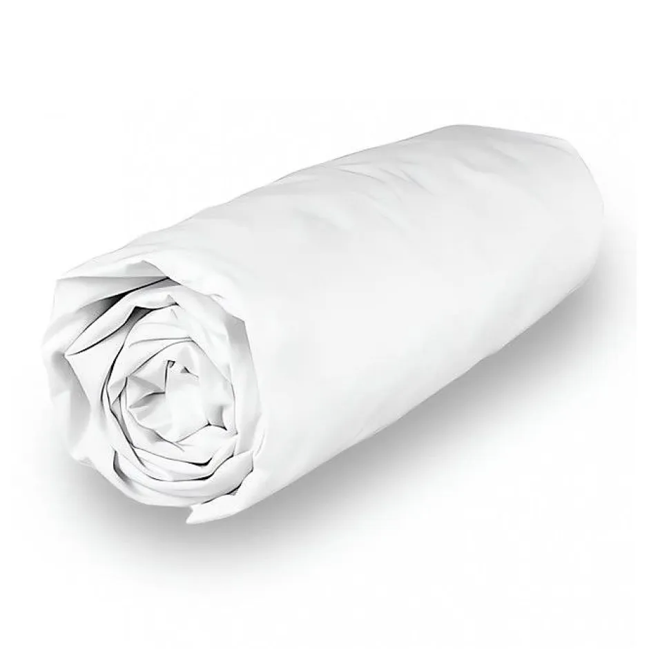 Soleil D'Ocre Drap housse en polycoton 180x200 cm PERCALE blanc, par