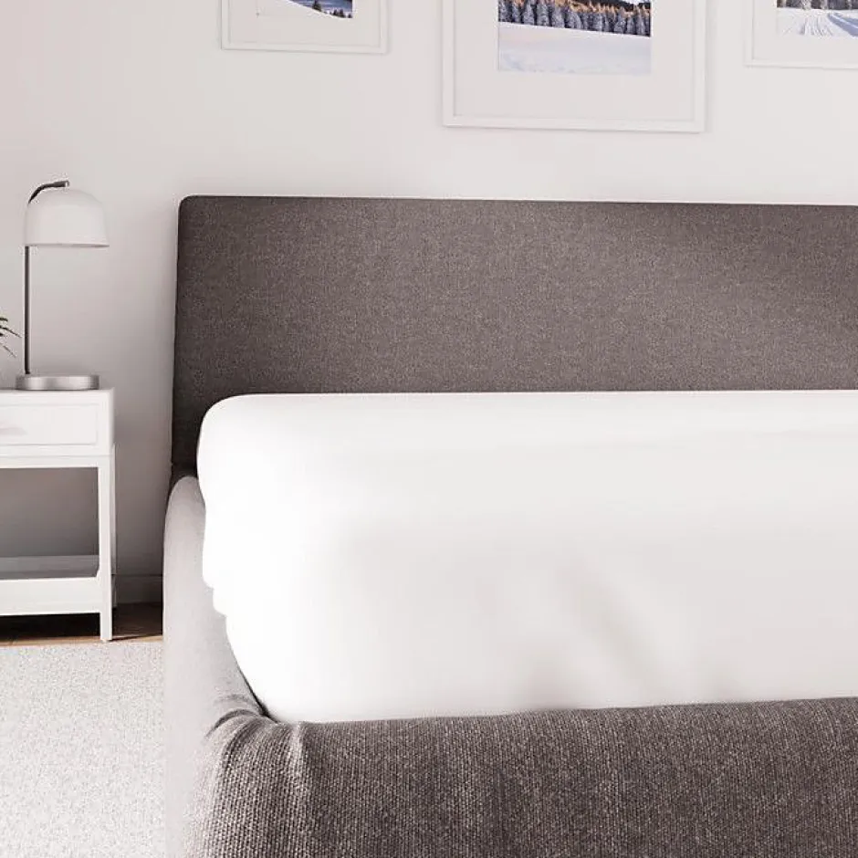 Soleil D'Ocre Drap housse en polycoton 90x190 cm PERCALE blanc, par