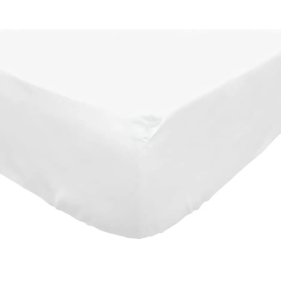 Soleil D'Ocre Drap housse en polycoton 90x190 cm PERCALE blanc, par