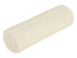 Vente-unique Drap housse en satin 108 fils/cm² - 140 x 190 cm - Bonnet 30 cm - Beige - TALORA de PALACIO
