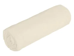 Vente-unique Drap housse en satin 108 fils/cm² - 140 x 190 cm - Bonnet 30 cm - Beige - TALORA de PALACIO