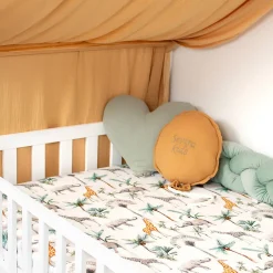 Sevira Kids Drap housse en satin de coton Safari