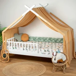 Sevira Kids Drap housse en satin de coton Safari