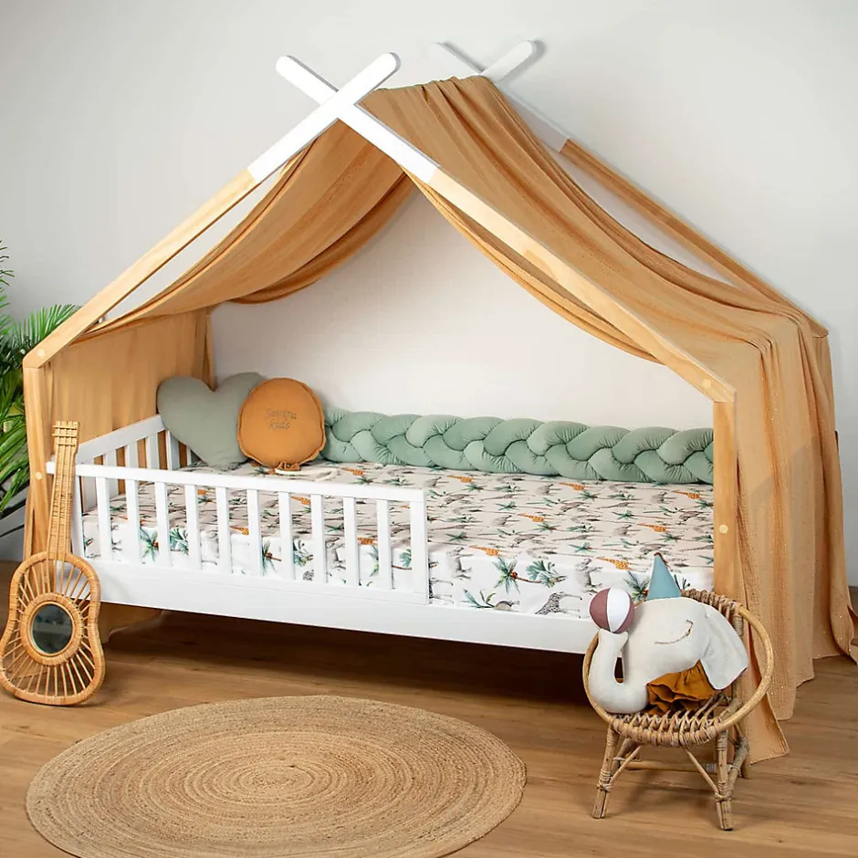 Sevira Kids Drap housse en satin de coton Safari