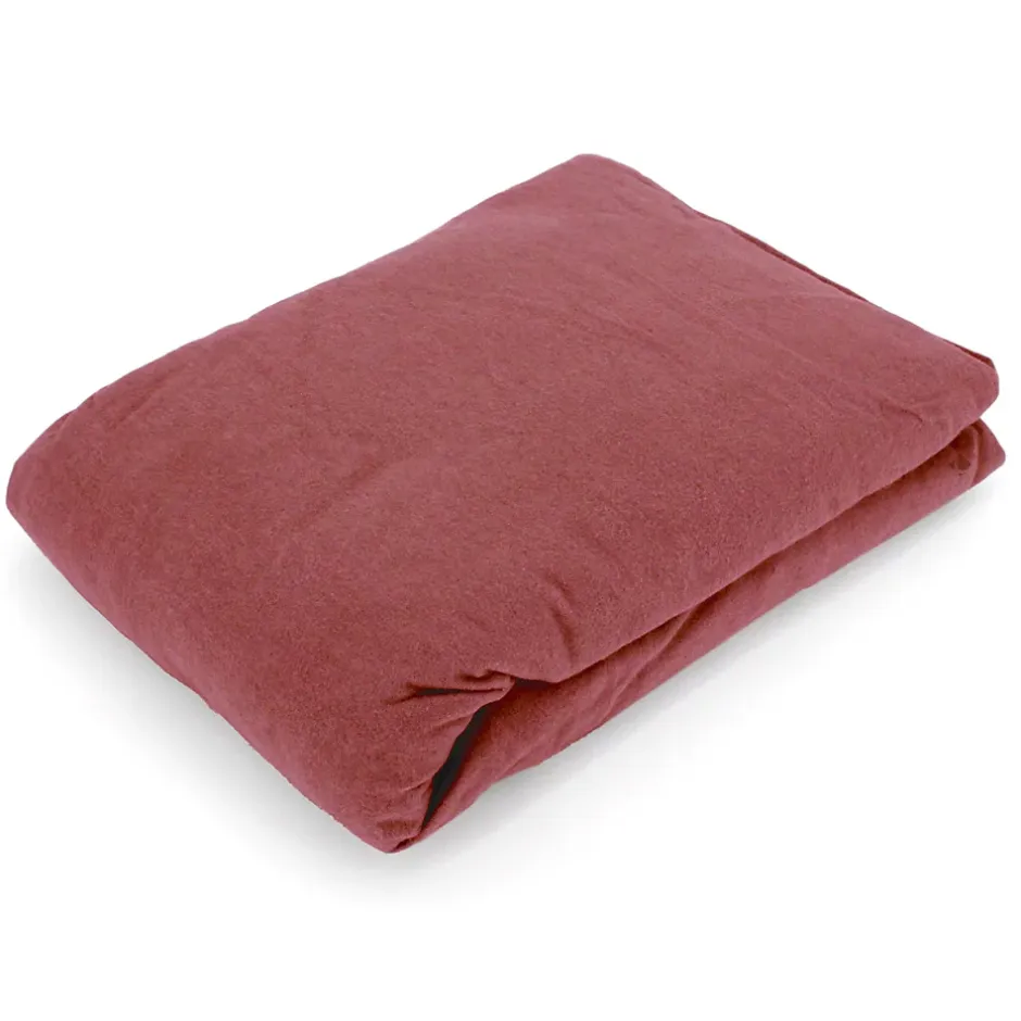 Linnea Drap housse flanelle unie 140x190 cm coton WALES rouge Tomette Online