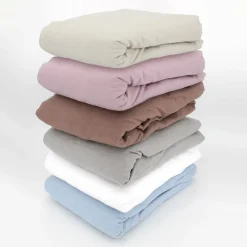Linnea Drap housse flanelle unie 140x190 cm coton WALES rouge Tomette Online