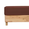 Atmosphera Créateur D'Intérieur Drap housse Flora gaze de coton marron 140x190cm - Atmosphera
