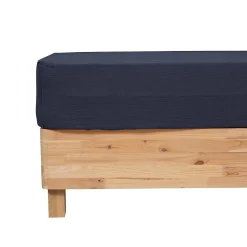 Atmosphera Créateur D'Intérieur Drap housse Flora gaze de coton bleu 140x190cm - Atmosphera Hot
