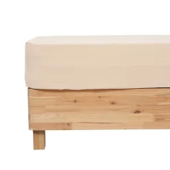 Atmosphera Créateur D'Intérieur Drap housse Flora gaze de coton lin 140x190cm - Atmosphera Outlet
