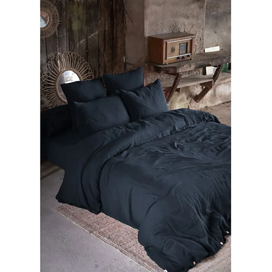 L'Effet Papillon Drap housse "Gaïa" toutes dimensions "Gaze de Coton" - Gaia Minuit - 90 x 200 cm bonnet de 30 cm Online