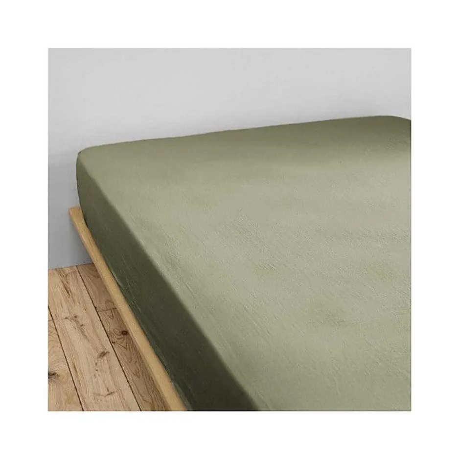 L'Effet Papillon Drap housse "Gaïa" toutes dimensions "Gaze de Coton" - Gaïa Romarin - 90 x 190 cm bonnet de 30 cm Hot