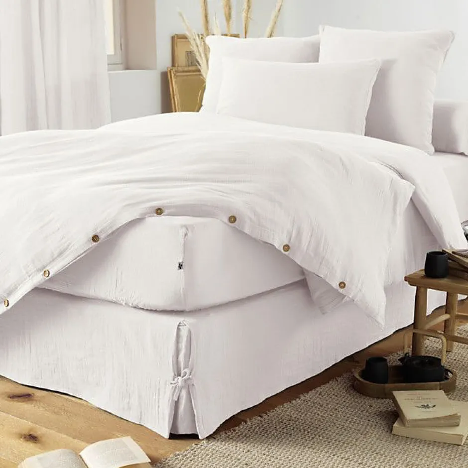 L'Effet Papillon Drap housse "Gaïa" toutes dimensions "Gaze de Coton" - Gaia Chantilly - 80 x 200 cm bonnet de 30 cm New