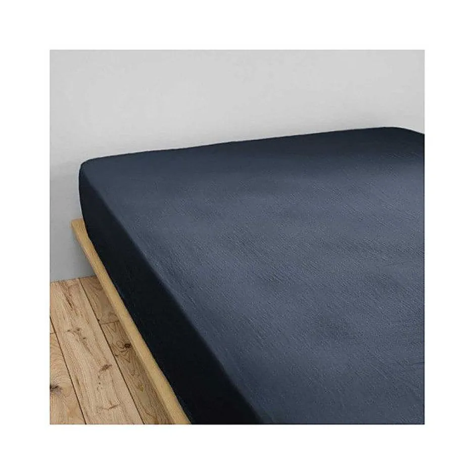 L'Effet Papillon Drap housse "Gaïa" toutes dimensions "Gaze de Coton" - Gaia Minuit - 80 x 200 cm bonnet de 30 cm