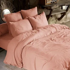 L'Effet Papillon Drap housse "Gaïa" toutes dimensions "Gaze de Coton" - Gaïa Rose Pêche - 90 x 190 cm bonnet de 30 cm