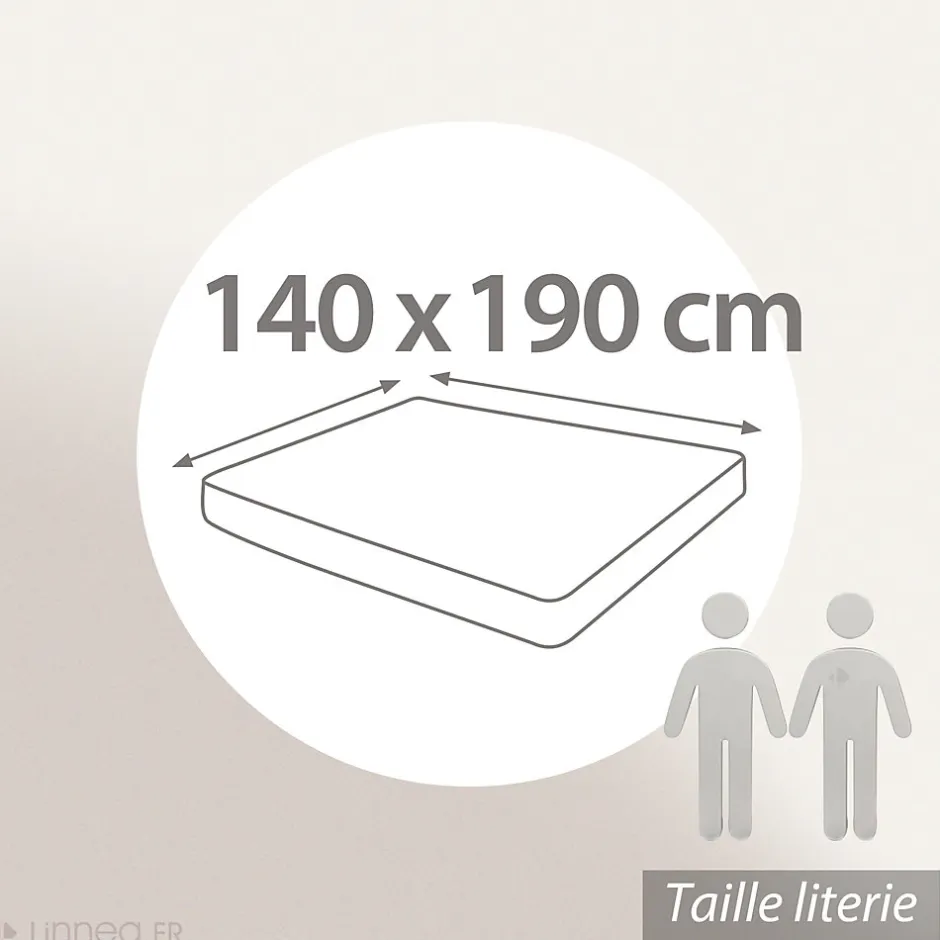 Linnea Drap housse imprimé 140x190 cm bonnet 30 cm satin de coton ENZO noir