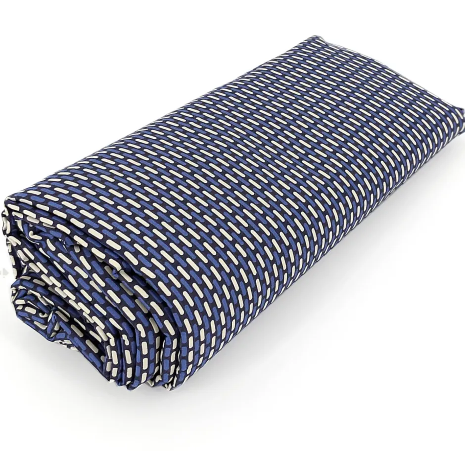 Linnea Drap housse imprimé 90x190 cm bonnet 30 cm satin de coton ENZO bleu Sale