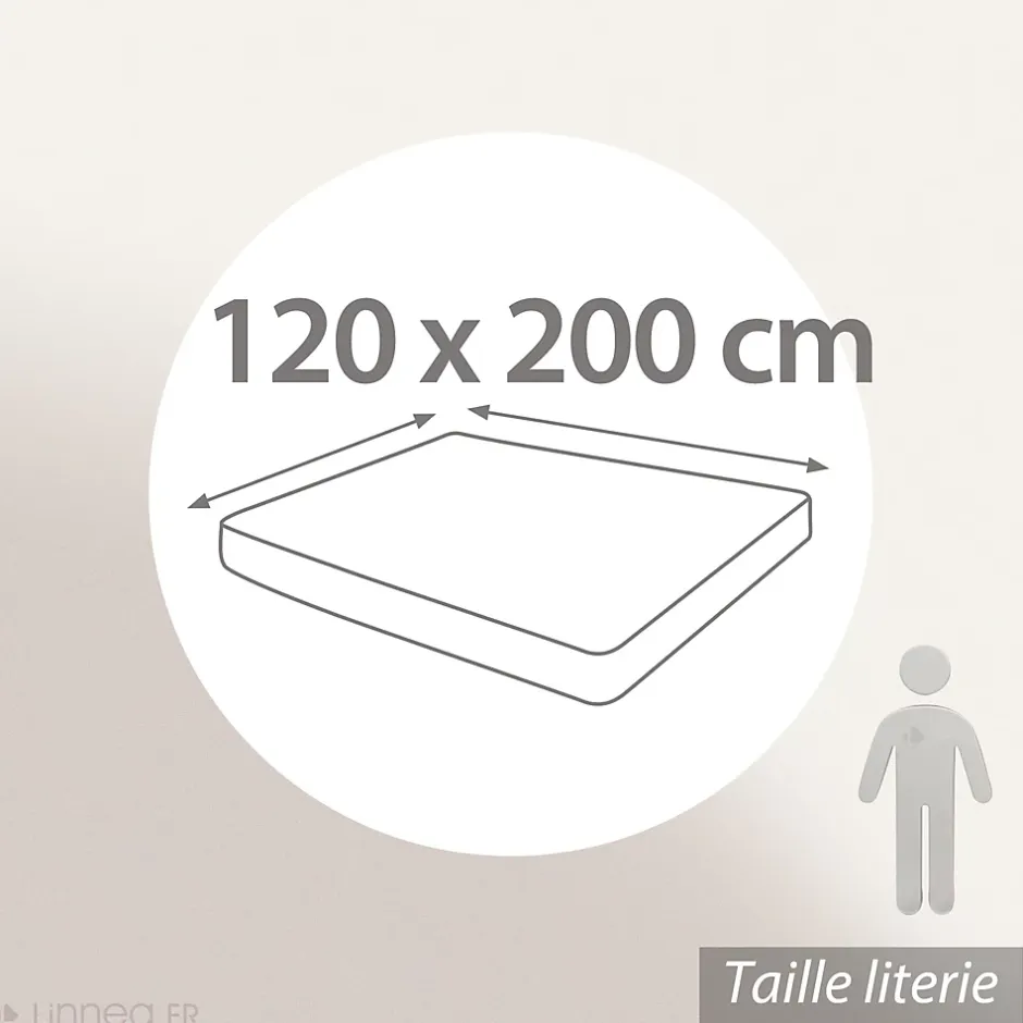 Linnea Drap housse imprimé 120x200 cm bonnet 30 cm satin de coton ENZO noir Online
